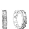 Best Pirce 🤩 1/2 ct. t.w. Baguette and Round Diamond Hoop Earrings in 14k White Gold by Effy® 🔥