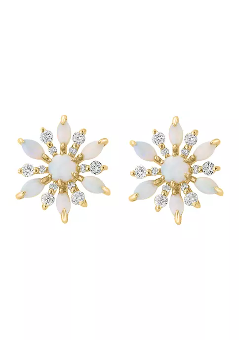 Cheap 🔔 14K Yellow Gold Diamond and Opal Earrings by Effy® ⭐ 1 Cheap 🔔 14K Yellow Gold Diamond and Opal Earrings by Effy® ⭐