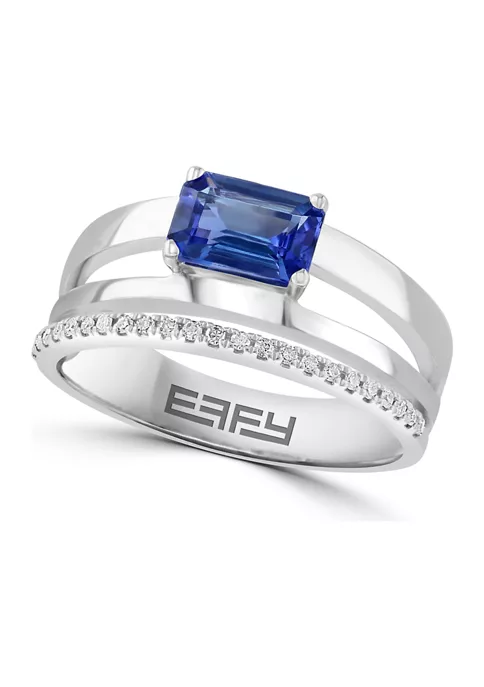Cheapest ⌛ 14K White Gold Diamond and Tanzanite Ring by Effy® 😍 1 Cheapest ⌛ 14K White Gold Diamond and Tanzanite Ring by Effy® 😍