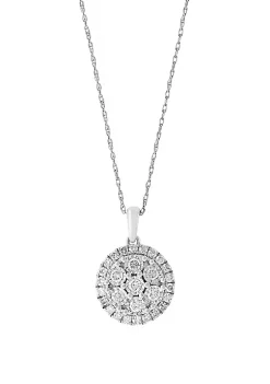 Buy 😍 1/2 ct. t.w. Miracle Diamond Pendant in Sterling Silver by Effy® ✔️