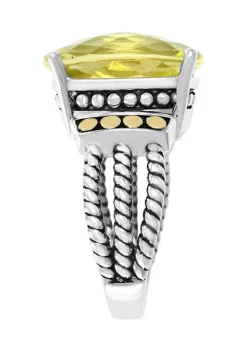Deals 🔥 Sterling Silver/18K Yellow Gold 9.2 ct. t.w. Lemon Quartz Ring by Effy® 👍 -Effy® Sales Shop Belk 3391