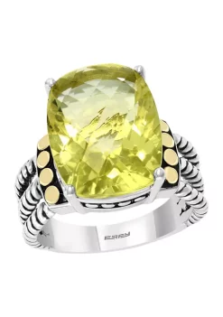 Deals 🔥 Sterling Silver/18K Yellow Gold 9.2 ct. t.w. Lemon Quartz Ring by Effy® 👍 -Effy® Sales Shop Belk 3393