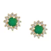 Top 10 🔥 1/4 ct. t.w. Diamond and 1/2 ct. t.w. Emerald Earrings in 14K Yellow Gold by Effy® 🧨