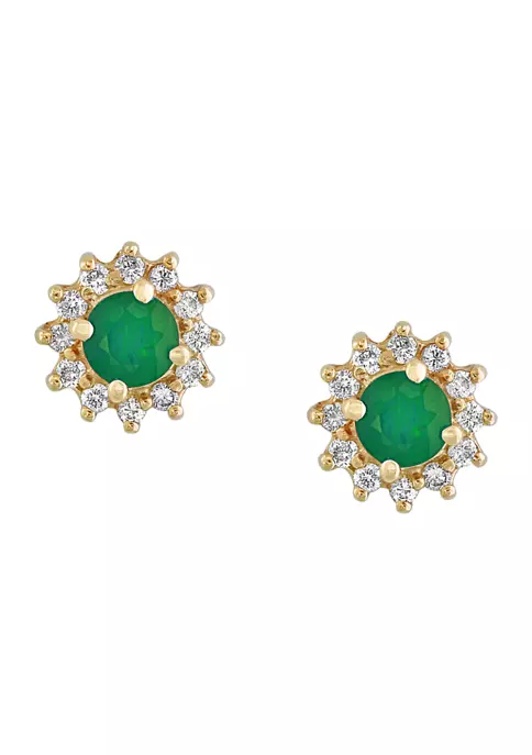Top 10 🔥 1/4 ct. t.w. Diamond and 1/2 ct. t.w. Emerald Earrings in 14K Yellow Gold by Effy® 🧨 1 Top 10 🔥 1/4 ct. t.w. Diamond and 1/2 ct. t.w. Emerald Earrings in 14K Yellow Gold by Effy® 🧨