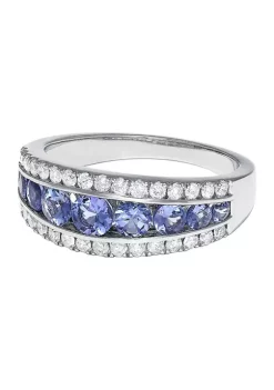 Best Pirce 🔥 14k White Gold Diamond and Tanzanite Ring by Effy® 😀