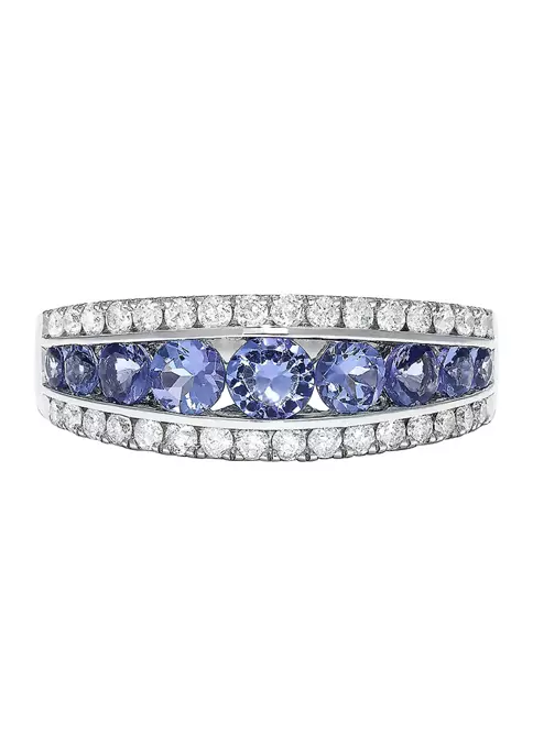 Best Pirce 🔥 14k White Gold Diamond and Tanzanite Ring by Effy® 😀 2 Best Pirce 🔥 14k White Gold Diamond and Tanzanite Ring by Effy® 😀 - Image 2