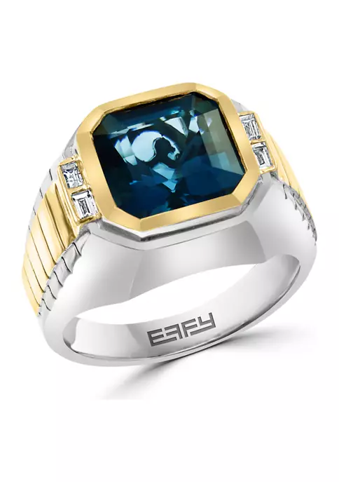 Best deal 🥰 1/6 ct. t.w. Diamond and 7.35 ct. t.w. Blue Topaz Ring in Sterling Silver by Effy® 🔥 5 Best deal 🥰 1/6 ct. t.w. Diamond and 7.35 ct. t.w. Blue Topaz Ring in Sterling Silver by Effy® 🔥 - Image 5