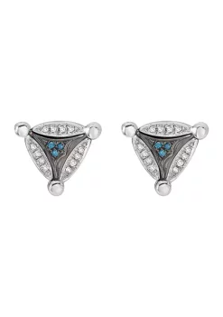 Discount 🔔 Sterling Silver Blue and White Diamond Diversa Earrings by Effy® 🔥 -Effy® Sales Shop Belk 3421