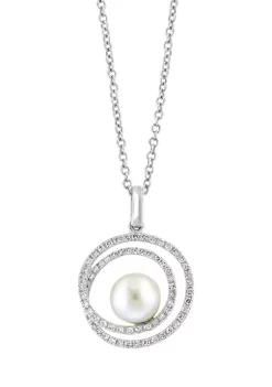 Deals 🔥 1/5 ct. t.w. Diamond and Freshwater Pearl Pendant Necklace in Sterling Silver by Effy® ⌛ 5 Deals 🔥 1/5 ct. t.w. Diamond and Freshwater Pearl Pendant Necklace in Sterling Silver by Effy® ⌛ -Effy® Sales Shop Belk 3424