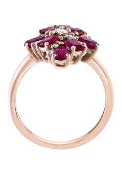 Best deal 💯 1/5 ct. t.w. Diamond and 2.45 ct. t.w. Ruby Ring in 14K Rose Gold by Effy® ❤️ -Effy® Sales Shop Belk 3430