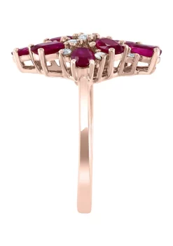 Best deal 💯 1/5 ct. t.w. Diamond and 2.45 ct. t.w. Ruby Ring in 14K Rose Gold by Effy® ❤️ -Effy® Sales Shop Belk 3431