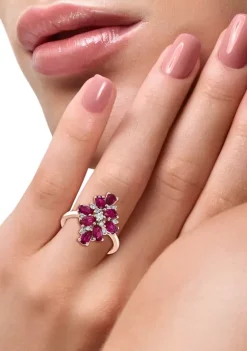 Best deal 💯 1/5 ct. t.w. Diamond and 2.45 ct. t.w. Ruby Ring in 14K Rose Gold by Effy® ❤️ -Effy® Sales Shop Belk 3432