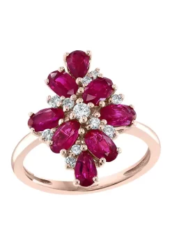 Best deal 💯 1/5 ct. t.w. Diamond and 2.45 ct. t.w. Ruby Ring in 14K Rose Gold by Effy® ❤️ -Effy® Sales Shop Belk 3433