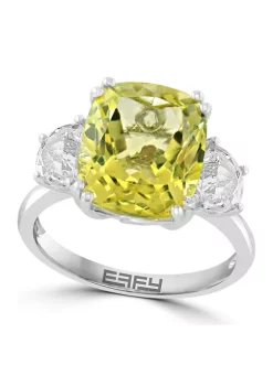 Discount 🛒 6.8 ct. t.w. White Topaz and Lemon Quartz Ring in 14K White Gold by Effy® 👏