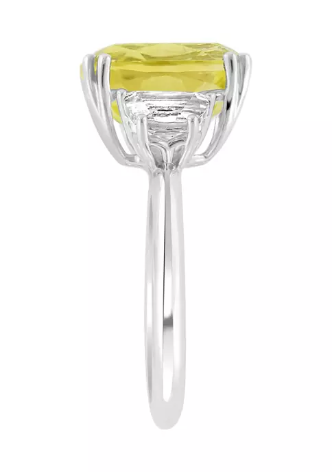 Discount 🛒 6.8 ct. t.w. White Topaz and Lemon Quartz Ring in 14K White Gold by Effy® 👏 4 Discount 🛒 6.8 ct. t.w. White Topaz and Lemon Quartz Ring in 14K White Gold by Effy® 👏 - Image 4