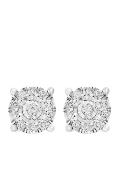 Top 10 🥰 1/2 ct. t.w. Diamond Illusion Earrings in Sterling Silver by Effy® ❤️