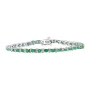 Hot Sale 😀 2.99 ct. t.w. Emerald and 1/5 ct. t.w. Diamond Tennis Bracelet in Sterling Silver by Effy® 👍