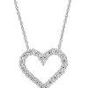 Deals 🤩 7/8 ct. t.w. Diamond Heart Pendant Necklace in 14K White Gold by Effy® 😀