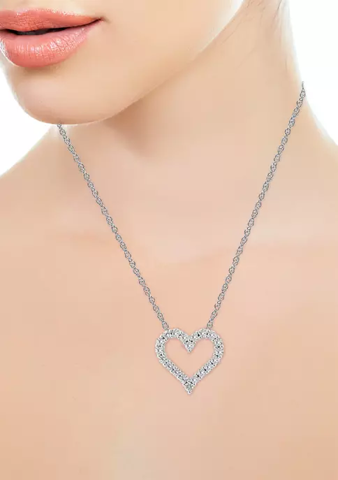 Deals 🤩 7/8 ct. t.w. Diamond Heart Pendant Necklace in 14K White Gold by Effy® 😀 3 Deals 🤩 7/8 ct. t.w. Diamond Heart Pendant Necklace in 14K White Gold by Effy® 😀 - Image 3