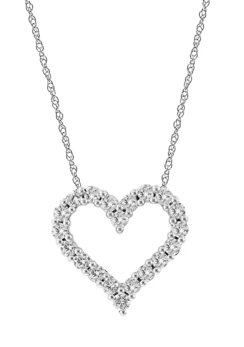 Deals 🤩 7/8 ct. t.w. Diamond Heart Pendant Necklace in 14K White Gold by Effy® 😀 4 Deals 🤩 7/8 ct. t.w. Diamond Heart Pendant Necklace in 14K White Gold by Effy® 😀 - Image 4