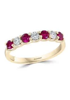 Best reviews of ✨ 1/2 ct. tw. Ruby and 1/4 ct. tw. Diamond Ring in 14k Yellow Gold by Effy® 🎁