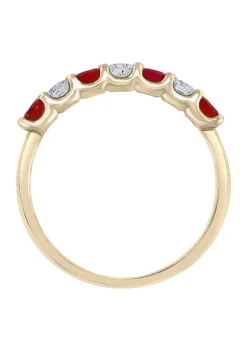 Best reviews of ✨ 1/2 ct. tw. Ruby and 1/4 ct. tw. Diamond Ring in 14k Yellow Gold by Effy® 🎁 -Effy® Sales Shop Belk 3486