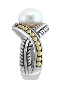 Promo 😉 Sterling Silver/18K Yellow Gold 10 Millimeter Freshwater Pearl Ring by Effy® 😍 -Effy® Sales Shop Belk 3492