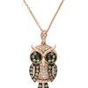 Cheapest ✨ 5/8 ct. t.w. Diamond Confetti Owl Pendant Necklace in 14K Rose Gold by Effy® 🤩