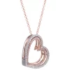 Discount ✨ 1/3 ct. t.w. Diamond Double Heart Pendant Necklace in 14k White & Rose Gold by Effy® 🛒