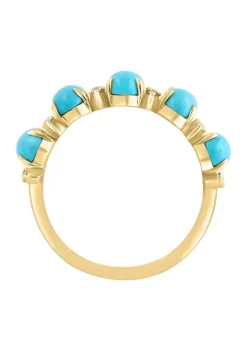 Best Pirce ✨ 1/10 ct. t.w. Diamond and Turquoise Ring in 14K Yellow Gold by Effy® 🤩 8 Best Pirce ✨ 1/10 ct. t.w. Diamond and Turquoise Ring in 14K Yellow Gold by Effy® 🤩 -Effy® Sales Shop Belk 3539