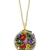 Wholesale 👍 1/4 ct. t.w. Diamond and 3.52 ct. t.w. Sapphire, Orange Sapphire, Pink Sapphire, Purple Sapphire, Tsavorite, Yellow Sapphire Pendant Necklace in 14K Yellow Gold by Effy® 😍