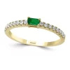 Discount ✔️ 1/6 ct. t.w. Diamond and 1/10 ct. t.w. Emerald Ring in 14K Yellow Gold by Effy® ✔️