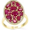 New ⌛ 1/6 ct. t.w. Diamond and 4.17 ct. t.w. Ruby Ring in 14K Yellow Gold by Effy® 🌟