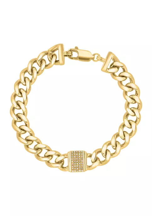 Best Pirce 🔔 Men's Gold-Plated Sterling Silver Diamond Bracelet by Effy® ✔️ 1 Best Pirce 🔔 Men's Gold-Plated Sterling Silver Diamond Bracelet by Effy® ✔️