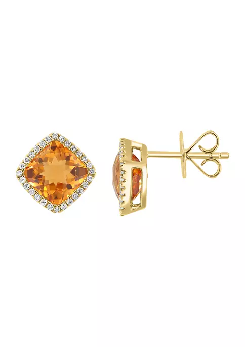 Promo ❤️ 1/6 ct. t.w. Diamond and 2.8 ct. t.w. Citrine Earrings in 14K Yellow Gold by Effy® 🤩 3 Promo ❤️ 1/6 ct. t.w. Diamond and 2.8 ct. t.w. Citrine Earrings in 14K Yellow Gold by Effy® 🤩 - Image 3