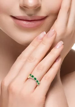 Coupon ⌛ 1/5 ct. t.w. Diamond and 7/8 ct. t.w. Emerald Ring in 14K Yellow Gold by Effy® ❤️ -Effy® Sales Shop Belk 3620