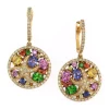 New 🥰 1/2 ct. t.w. Diamond and 2.49 ct. t.w. Multi Sapphire Round Earrings in 14K Yellow Gold by Effy® 🥰