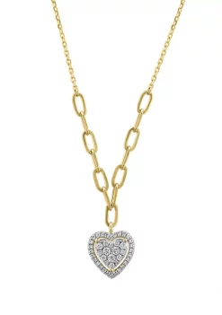 Best reviews of ⌛ 1/4 ct. t.w. Diamond Heart Pendant Necklace in 14K Yellow Gold by Effy® 🌟 -Effy® Sales Shop Belk 3667