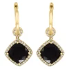 Outlet 🛒 14k Yellow Gold Diamond and Onyx Earrings by Effy® 👍