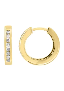 Cheap 👍 1/3 ct. t.w. Diamond Hoop Earrings in 14K Yellow Gold by Effy® 👍