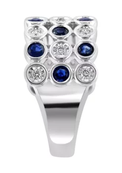 Budget 😍 Diamond and Natural Sapphire Ring in Sterling Silver by Effy® 😀 8 Budget 😍 Diamond and Natural Sapphire Ring in Sterling Silver by Effy® 😀 -Effy® Sales Shop Belk 3695
