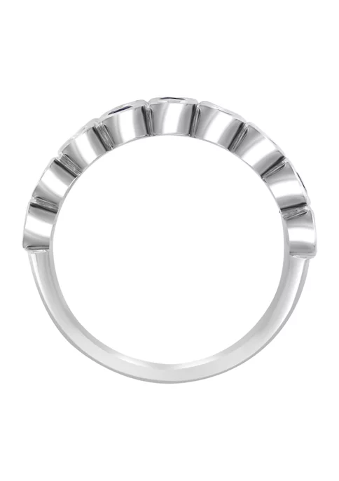 Budget 😍 Diamond and Natural Sapphire Ring in Sterling Silver by Effy® 😀 4 Budget 😍 Diamond and Natural Sapphire Ring in Sterling Silver by Effy® 😀 - Image 4