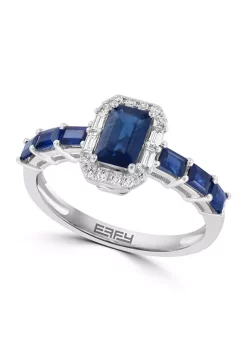 Buy ✔️ 14K White Gold Diamond and Natural Sapphire Ring by Effy® 🥰