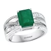 Flash Sale ✨ 3/8 ct. t.w. Diamond and 2.19 ct. t.w. Emerald Ring in 14K White Gold by Effy® 🎁