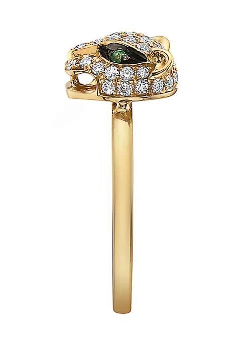 Best Sale 😉 14k Yellow Gold Diamond and Natural Emerald Panther Ring by Effy® 💯 3 Best Sale 😉 14k Yellow Gold Diamond and Natural Emerald Panther Ring by Effy® 💯 - Image 3