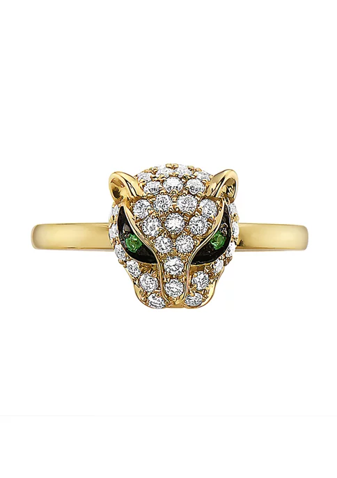 Best Sale 😉 14k Yellow Gold Diamond and Natural Emerald Panther Ring by Effy® 💯 5 Best Sale 😉 14k Yellow Gold Diamond and Natural Emerald Panther Ring by Effy® 💯 - Image 5