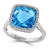New 😍 14K White Gold Diamond and Blue Topaz Ring by Effy® ⭐