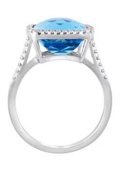 New 😍 14K White Gold Diamond and Blue Topaz Ring by Effy® ⭐ 8 New 😍 14K White Gold Diamond and Blue Topaz Ring by Effy® ⭐ -Effy® Sales Shop Belk 3752