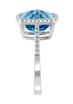New 😍 14K White Gold Diamond and Blue Topaz Ring by Effy® ⭐ 9 New 😍 14K White Gold Diamond and Blue Topaz Ring by Effy® ⭐ -Effy® Sales Shop Belk 3753