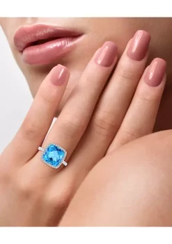 New 😍 14K White Gold Diamond and Blue Topaz Ring by Effy® ⭐ 10 New 😍 14K White Gold Diamond and Blue Topaz Ring by Effy® ⭐ -Effy® Sales Shop Belk 3754